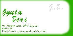 gyula deri business card
